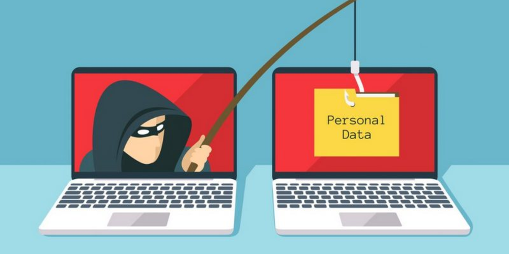 Phishing Attacks two laptops
